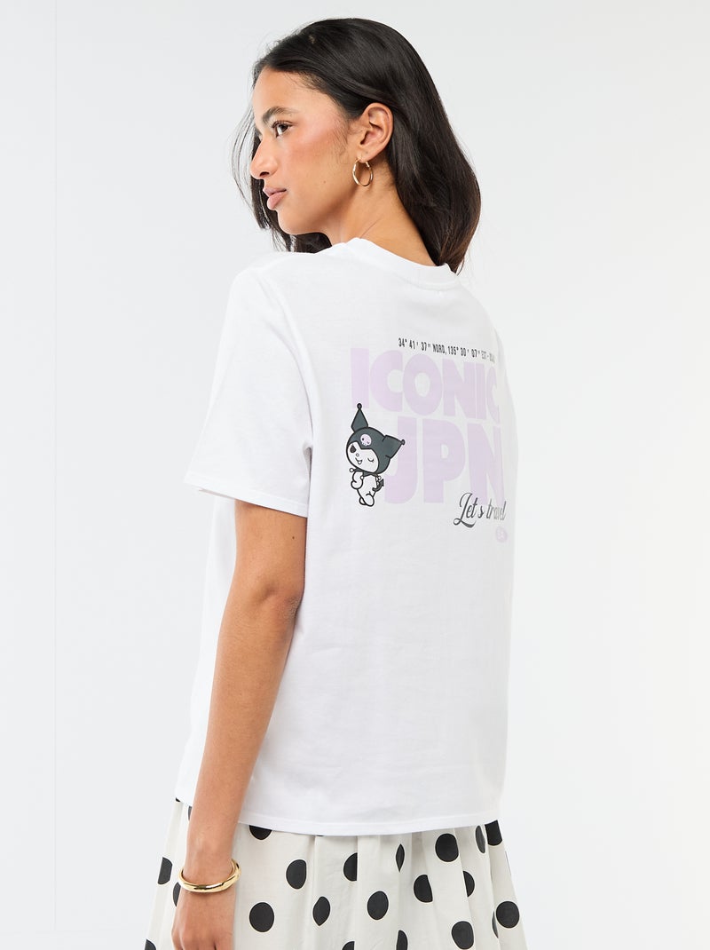 Camiseta estampada 'Kuromi' de manga corta Blanco - Kiabi