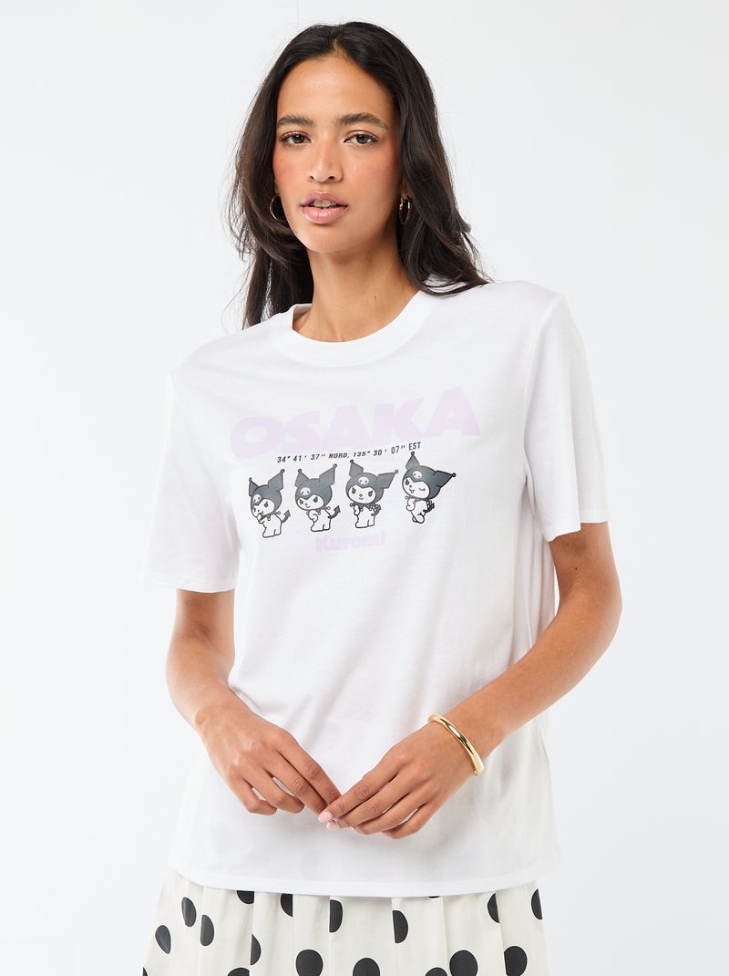 Camiseta estampada 'Kuromi' de manga corta Blanco - Kiabi