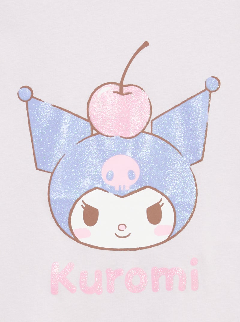 Camiseta estampada 'Kuromi' lisa de algodón Purpura - Kiabi