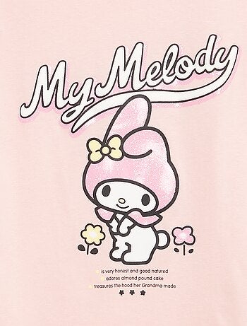 Camiseta estampada 'Kuromi' lisa de algodón