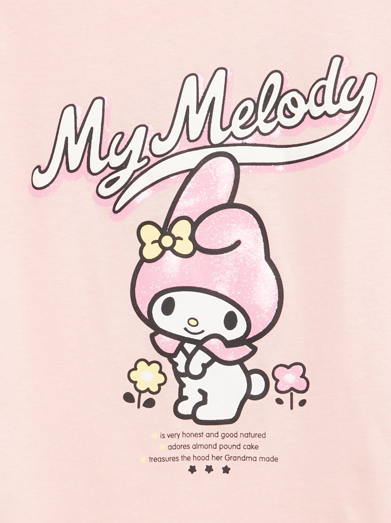 Camiseta estampada 'Kuromi' lisa de algodón Rosa - Kiabi