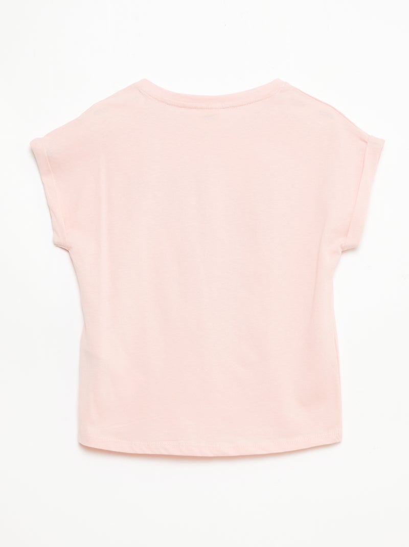Camiseta estampada 'Kuromi' lisa de algodón Rosa - Kiabi