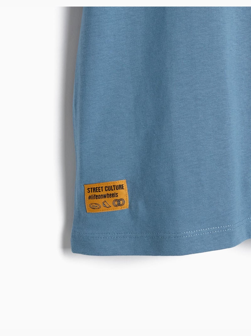 Camiseta estampada 'loose fit', mo fashion Azul - Kiabi