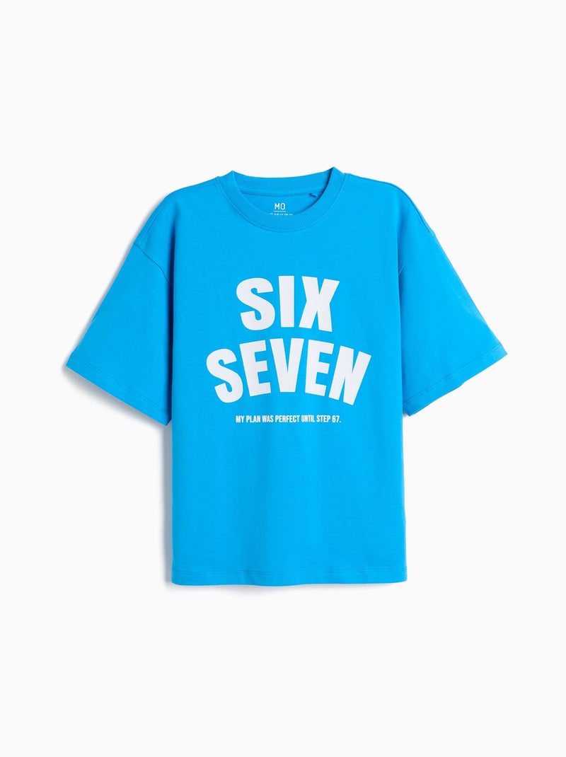 Camiseta estampada 'loose fit', mo fashion Azul - Kiabi