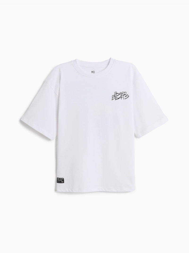 Camiseta estampada 'loose fit', mo fashion Blanco - Kiabi
