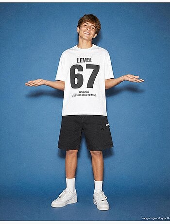 Camiseta estampada 'loose fit', mo fashion