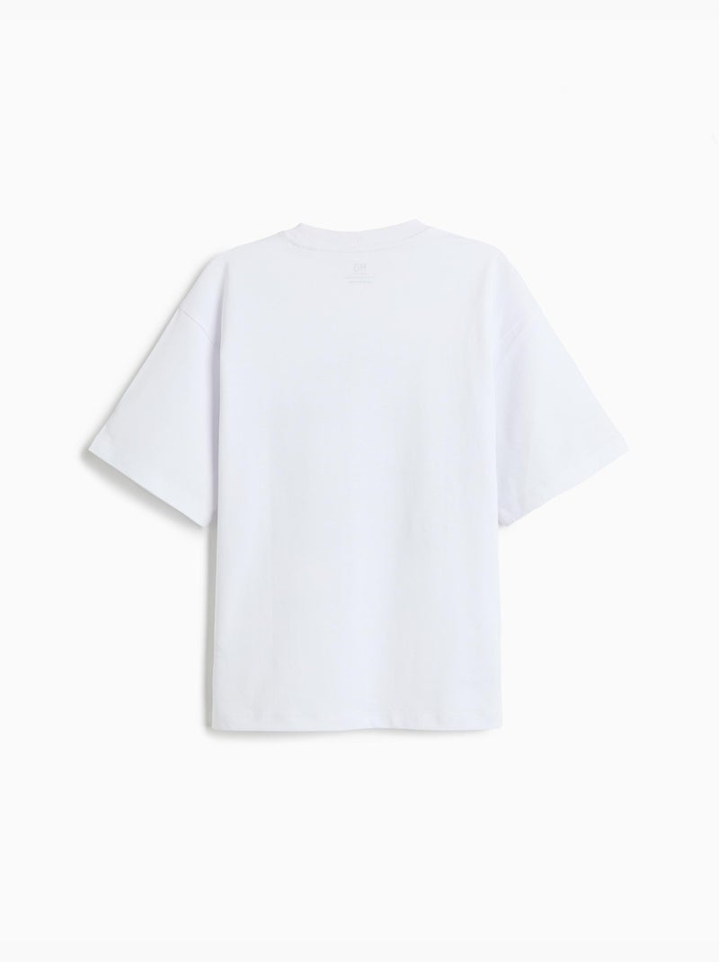 Camiseta estampada 'loose fit', mo fashion Blanco - Kiabi
