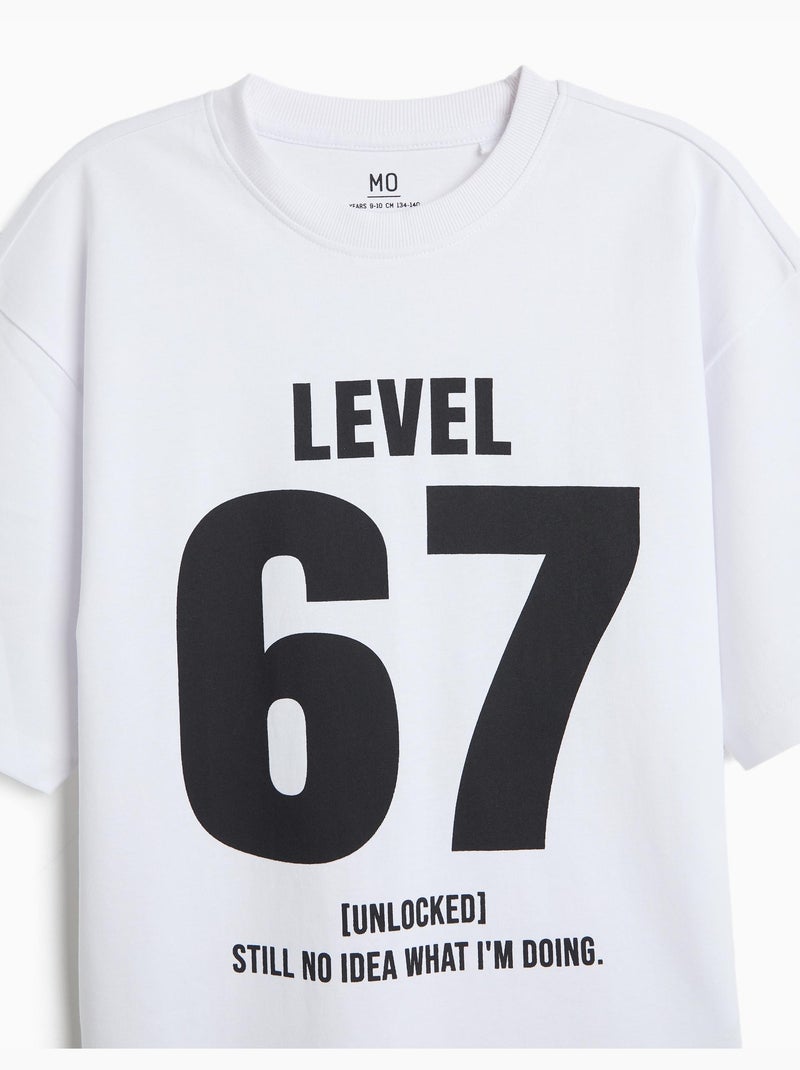 Camiseta estampada 'loose fit', mo fashion Blanco - Kiabi