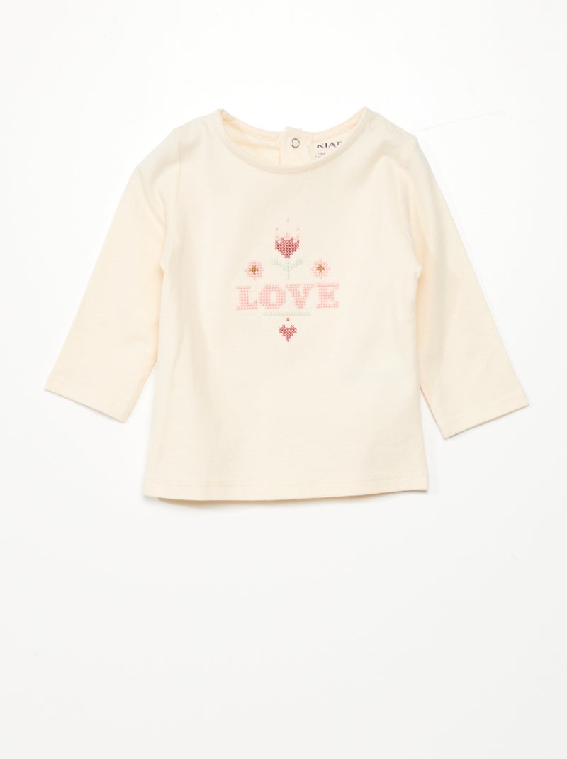 Camiseta estampada 'love' BLANCO - Kiabi