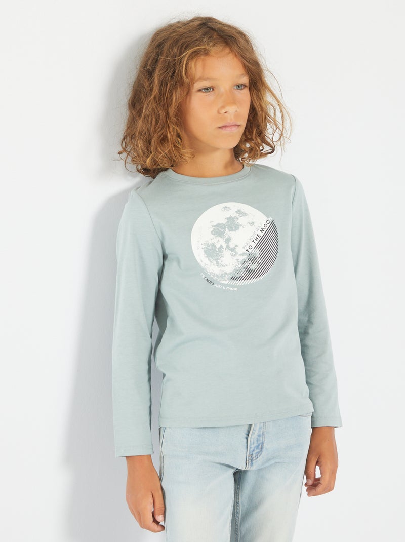 Camiseta estampada 'luna' AZUL - Kiabi