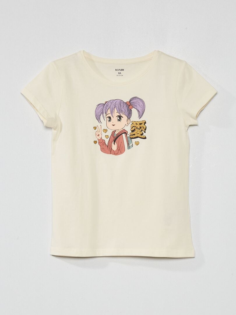 Camiseta estampada 'manga' BLANCO - Kiabi