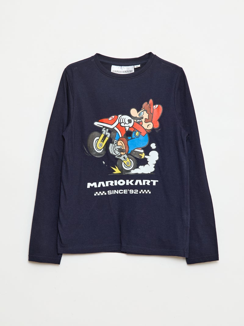 Camiseta estampada 'Mario' Azul - Kiabi