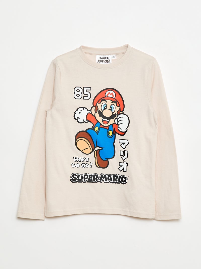 Camiseta estampada 'Mario' Beige - Kiabi