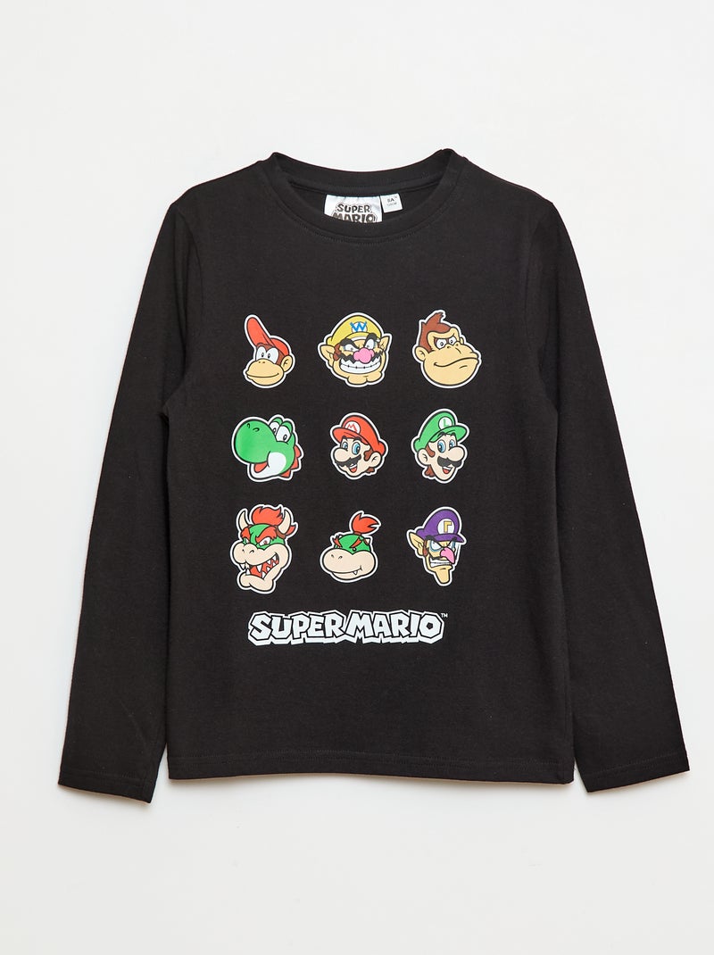 Camiseta estampada 'Mario' Negro - Kiabi