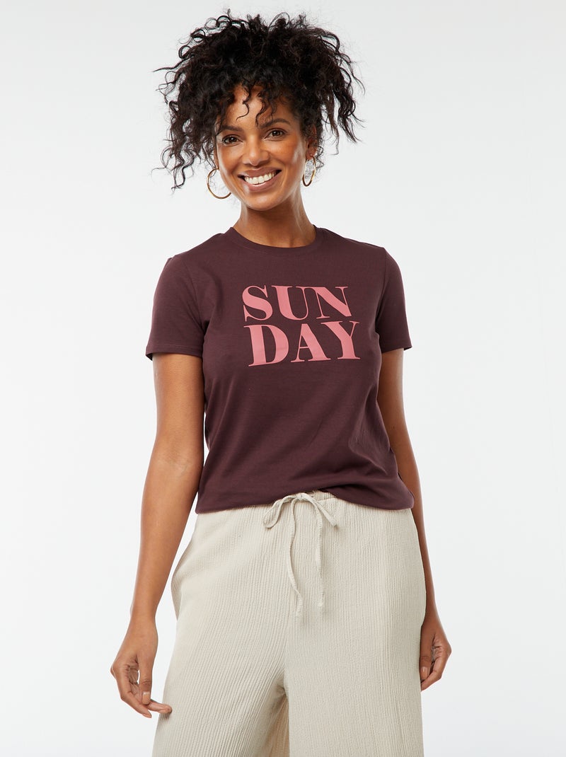 Camiseta estampada Marron - Kiabi