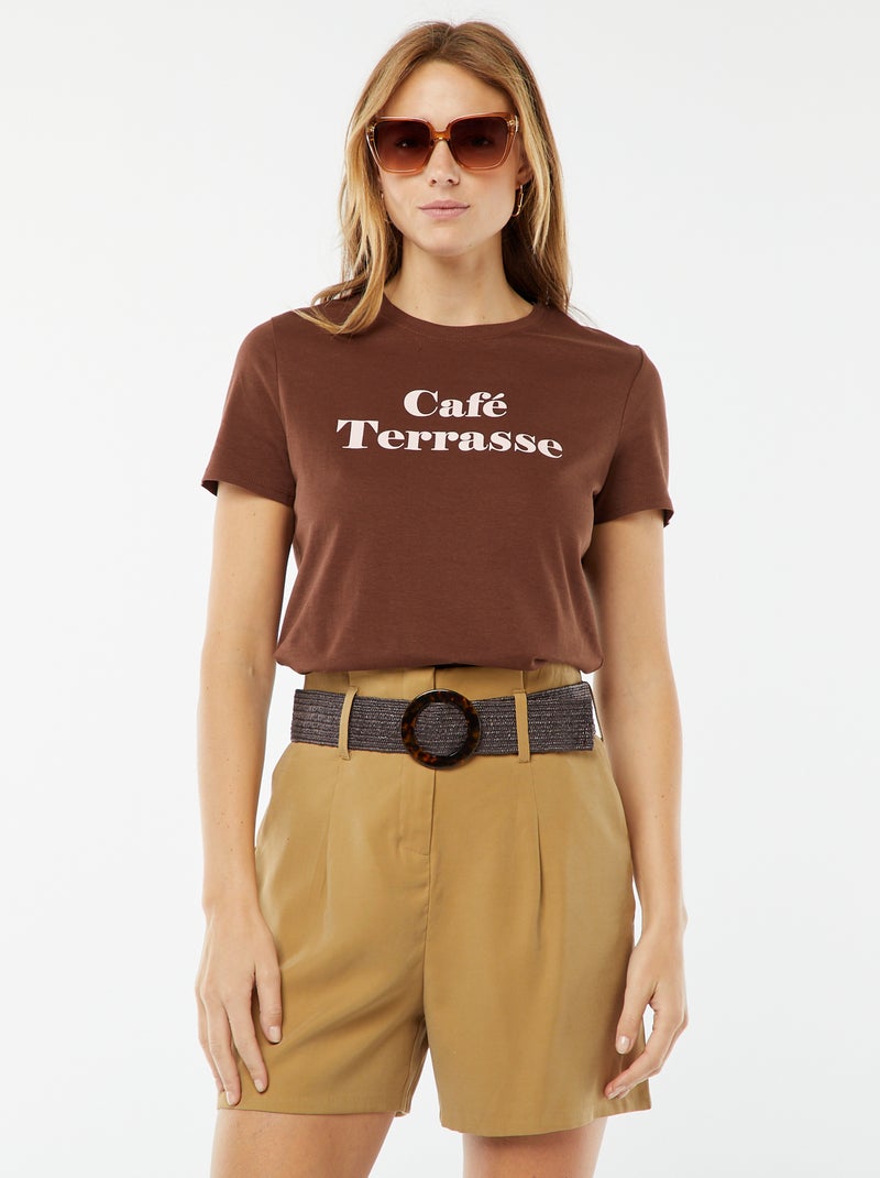 Camiseta estampada Marron - Kiabi