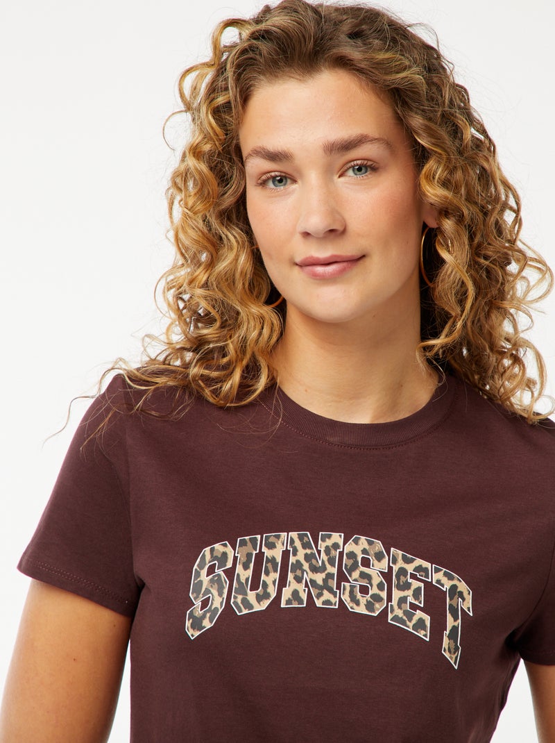 Camiseta estampada Marron - Kiabi