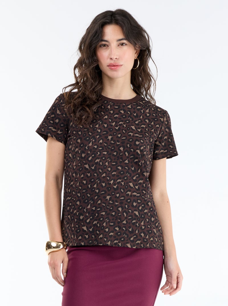 Camiseta estampada Marron - Kiabi
