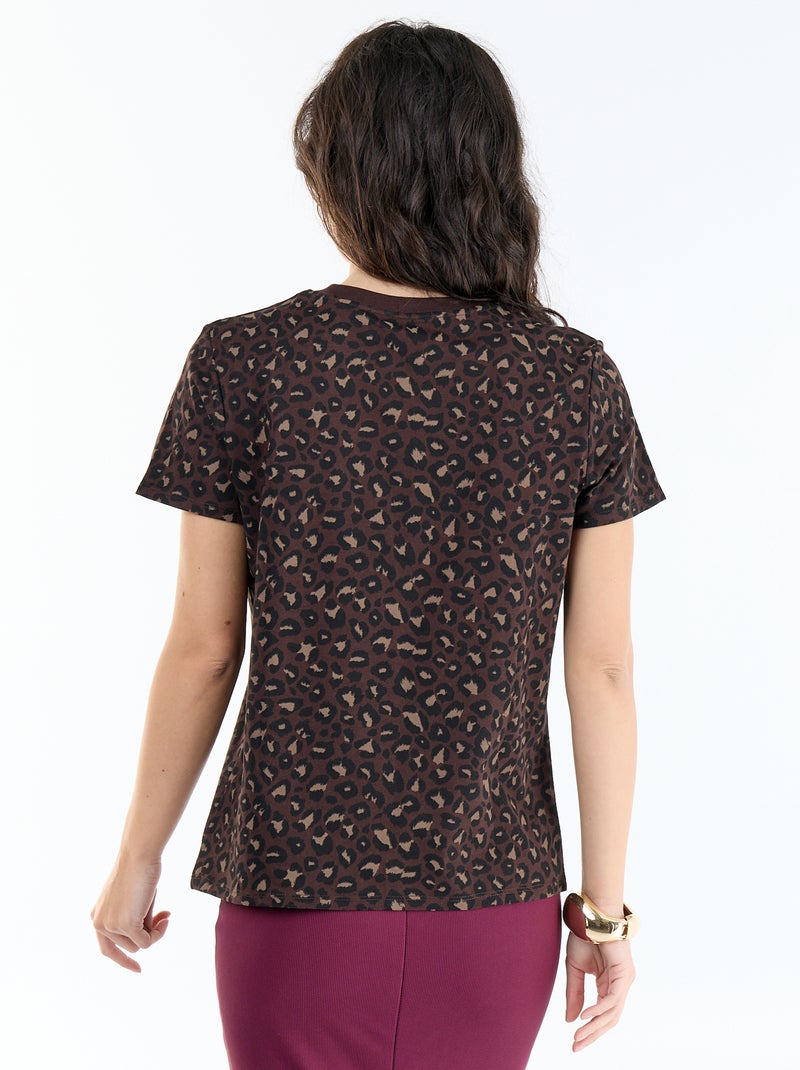 Camiseta estampada Marron - Kiabi