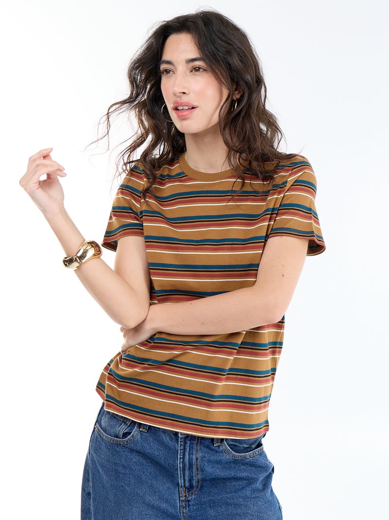 Camiseta estampada Marron - Kiabi