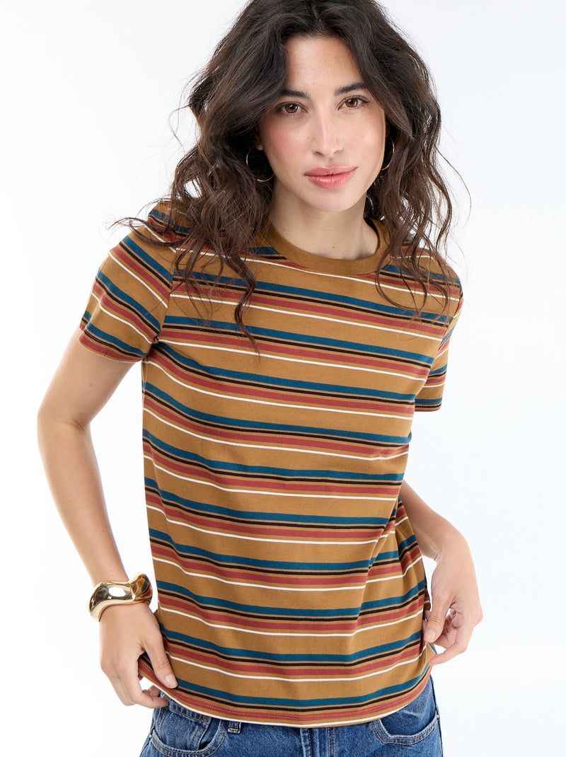 Camiseta estampada Marron - Kiabi