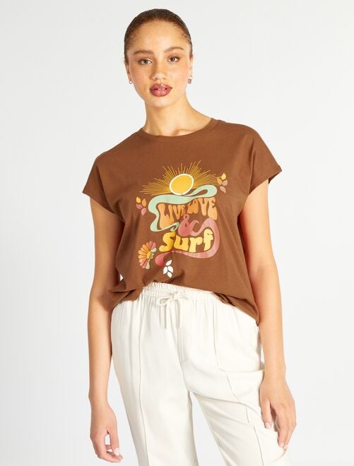 Camiseta de modal - marrón cafe - Kiabi - 8.00€
