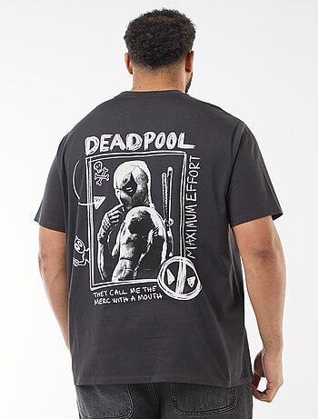 Camiseta estampada 'Marvel' 'Deadpool' de algodón liso