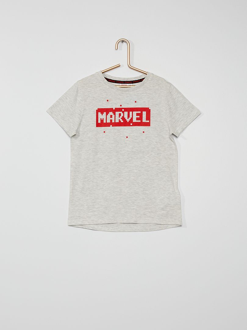 Camiseta estampada 'Marvel' 'Pixel Art' GRIS - Kiabi