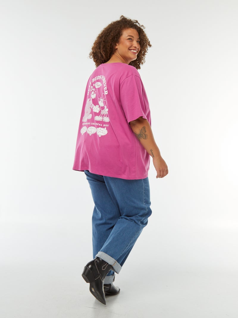 Camiseta estampada 'Mickey' y 'Pluto' Rosa - Kiabi