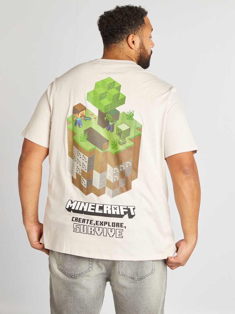 Camiseta estampada 'Minecraft' beige - Kiabi