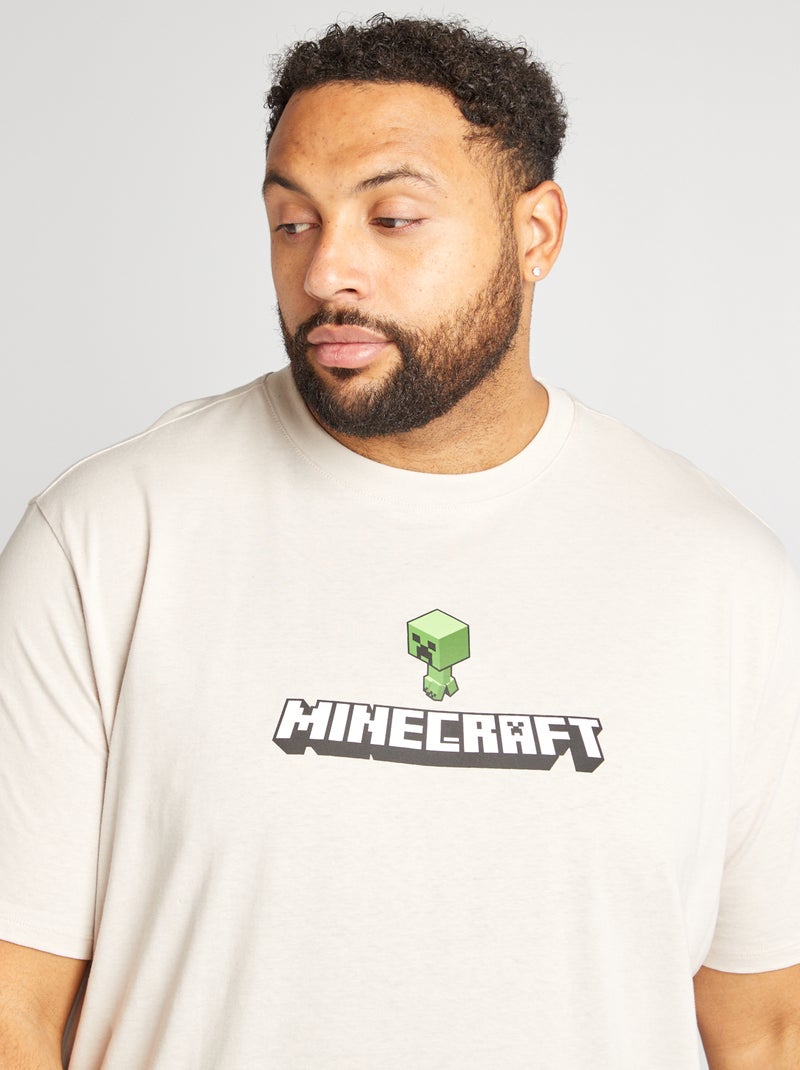 Camiseta estampada 'Minecraft' beige - Kiabi