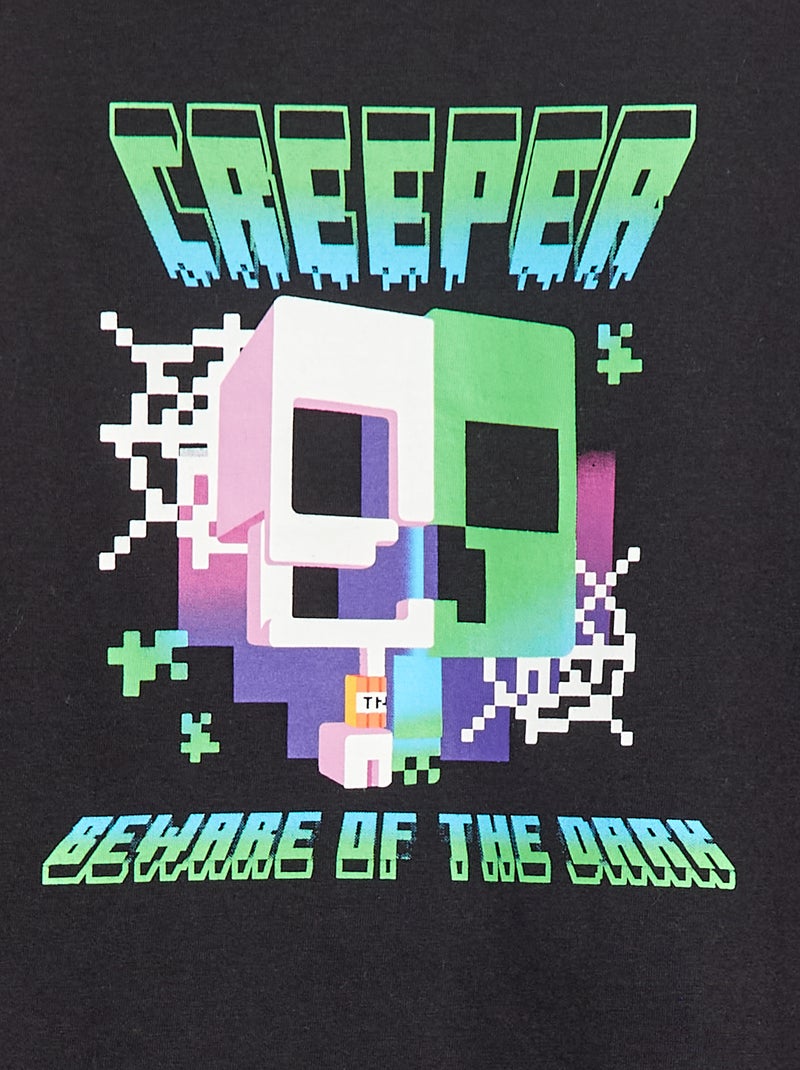 Camiseta estampada 'Minecraft' de manga larga - colección fácil de poner Negro - Kiabi