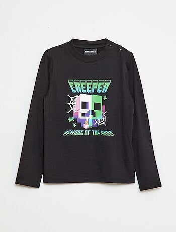Camiseta estampada 'Minecraft' de manga larga - Fácil de Poner