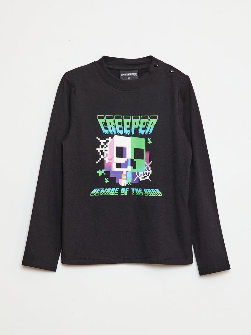 Camiseta estampada 'Minecraft' de manga larga - So Easy Negro - Kiabi