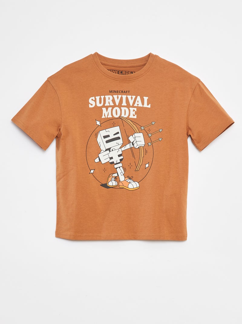 Camiseta estampada 'Minecraft' MARRON - Kiabi