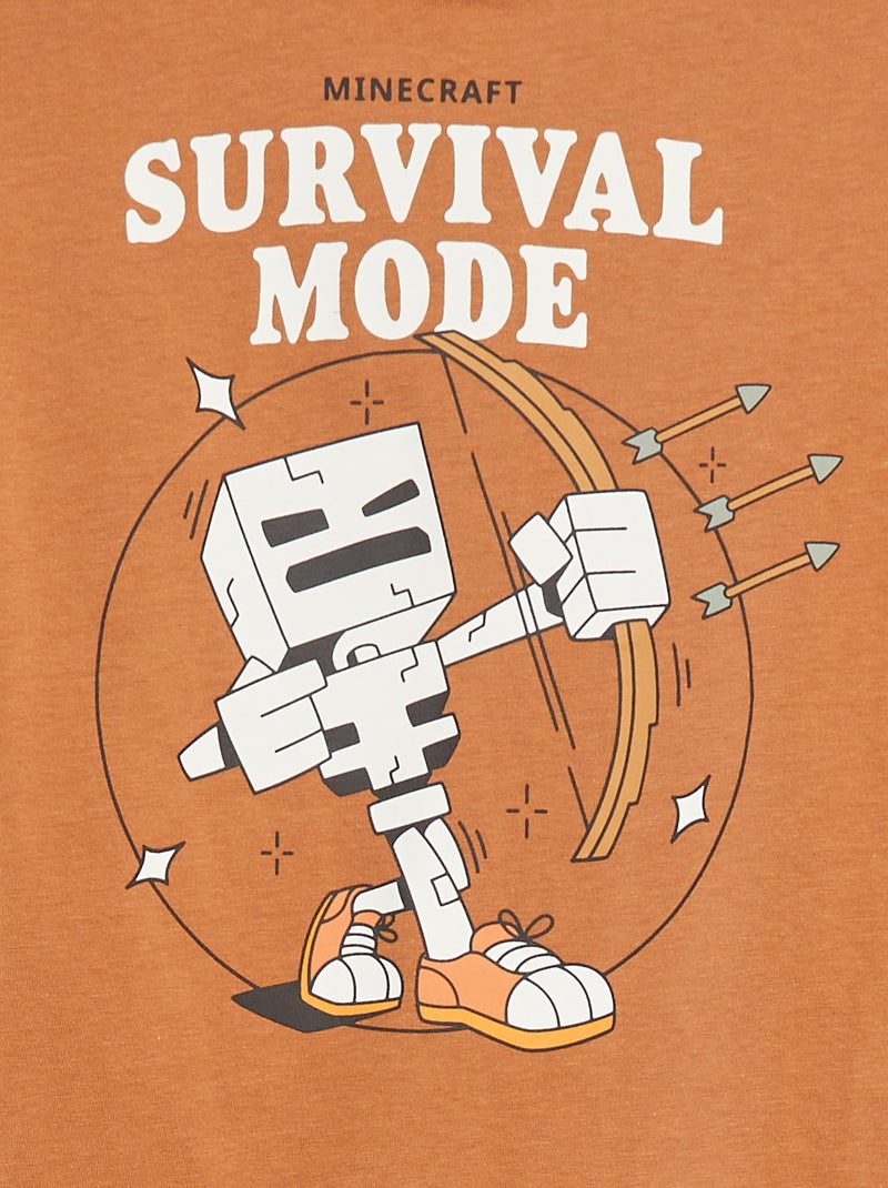 Camiseta estampada 'Minecraft' MARRON - Kiabi