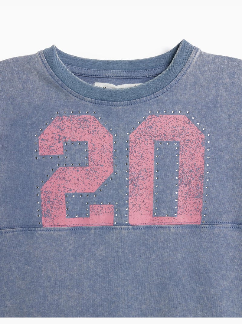 Camiseta estampada, MO Fashion Azul - Kiabi