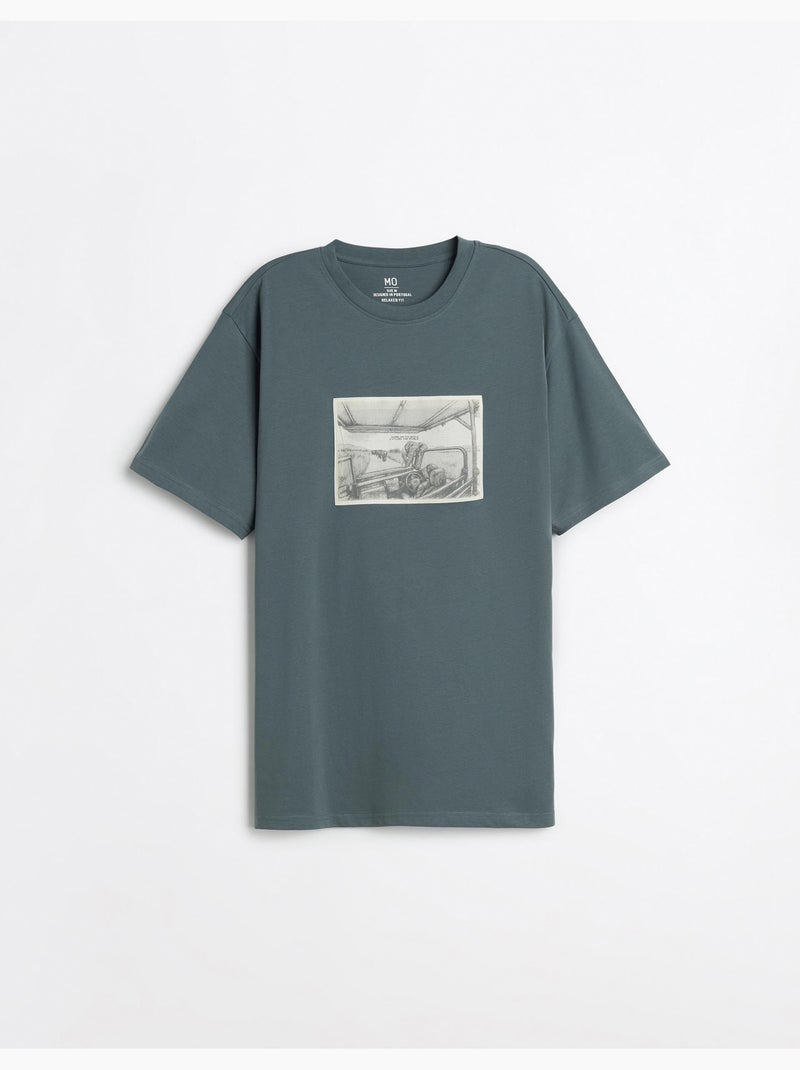 Camiseta estampada, MO Fashion Azul - Kiabi