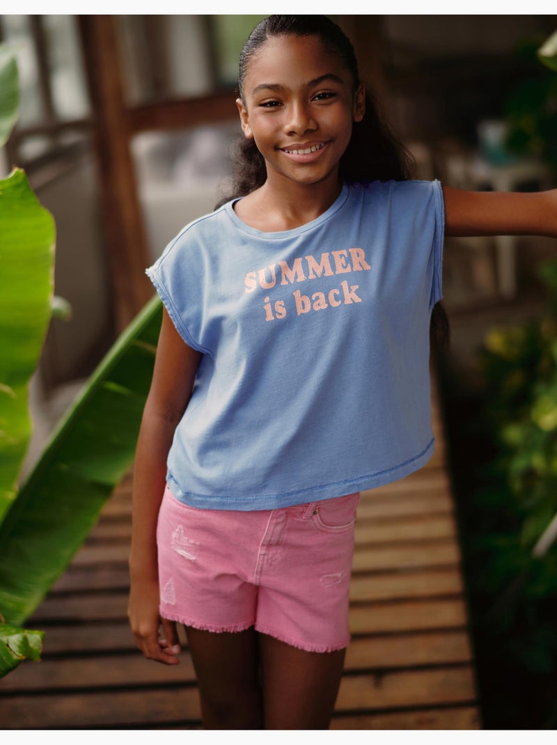 Camiseta estampada, MO Fashion Azul - Kiabi