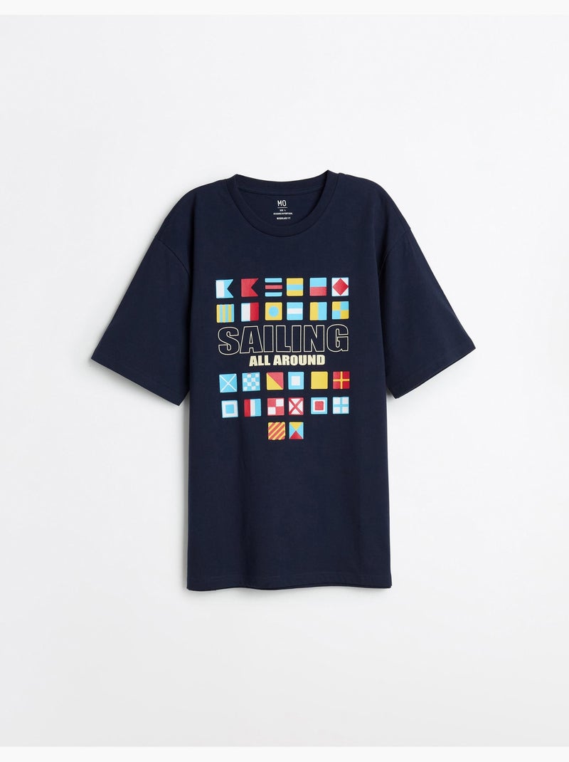 Camiseta estampada, MO Fashion Azul - Kiabi