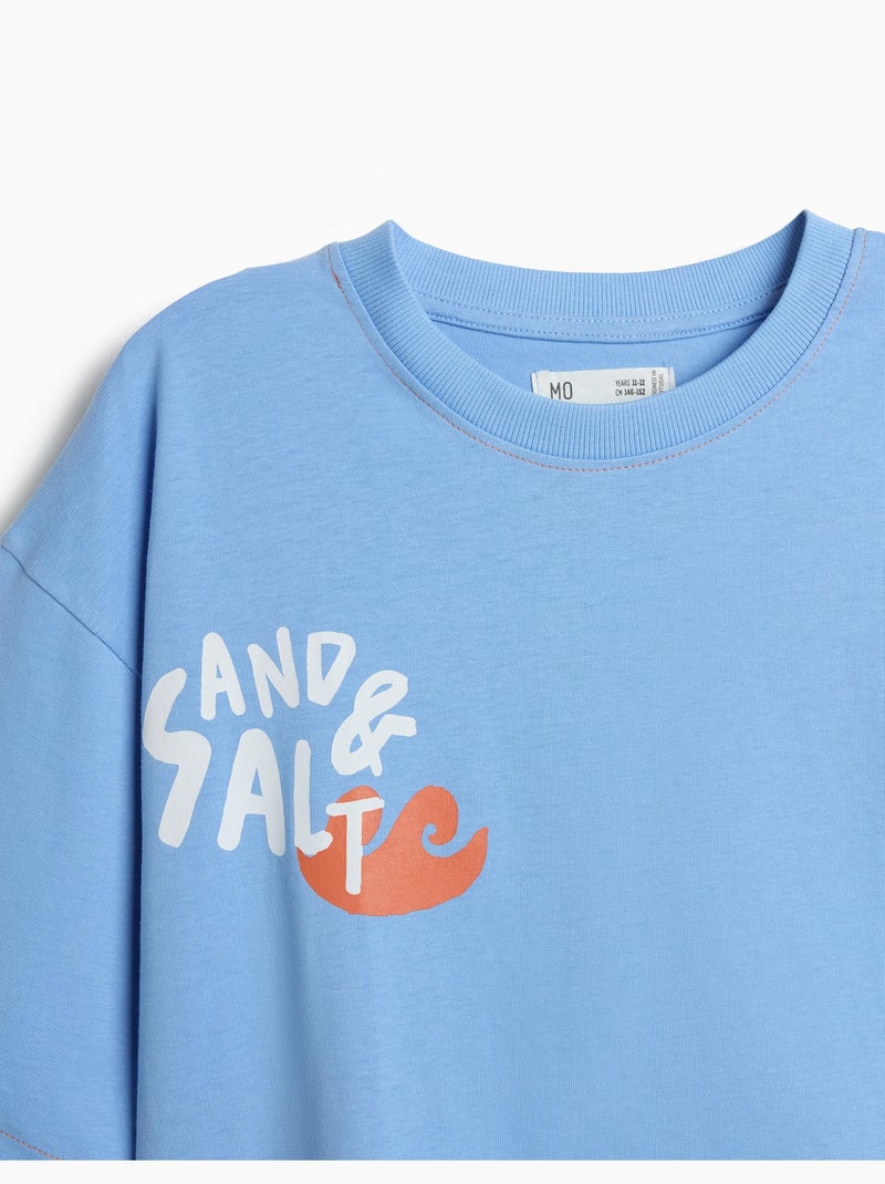Camiseta estampada, MO Fashion Azul - Kiabi