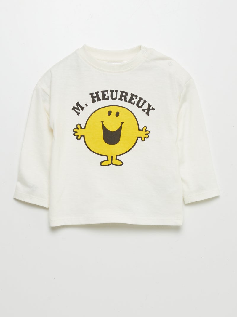 Camiseta estampada 'Mr. Happy' BLANCO - Kiabi