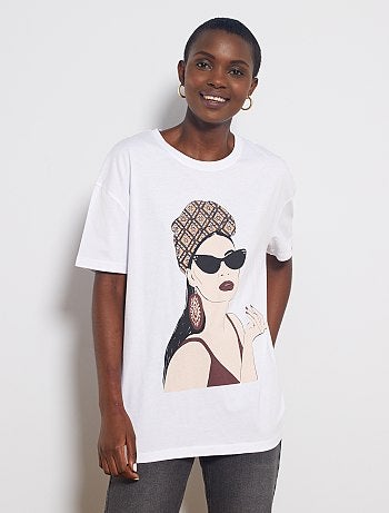 Camiseta estampada 'mujer cinta wax' - Kiabi