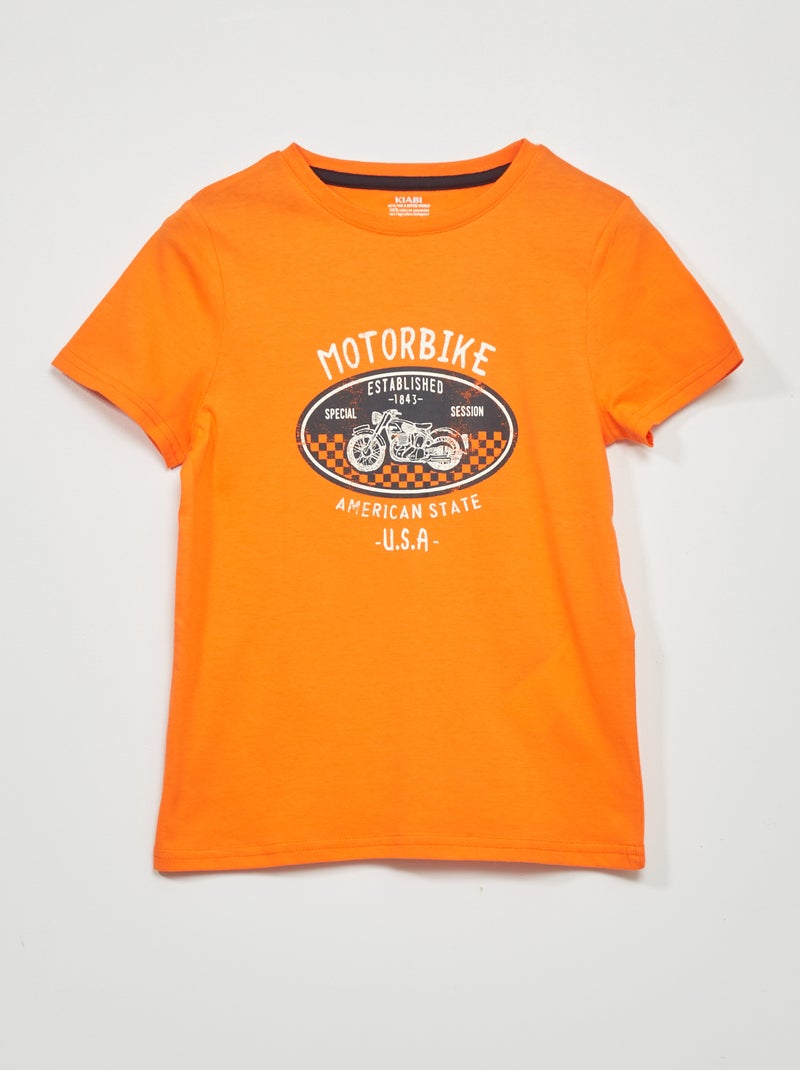 Camiseta estampada NARANJA - Kiabi