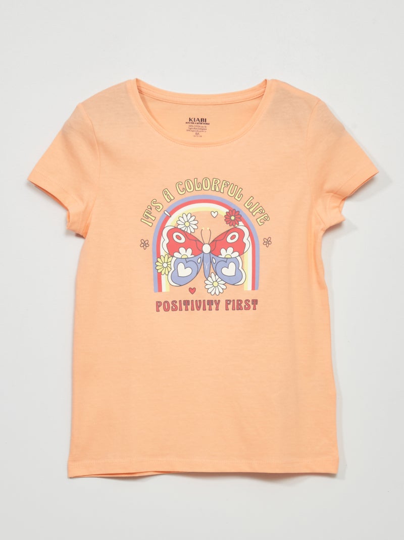 Camiseta estampada NARANJA - Kiabi