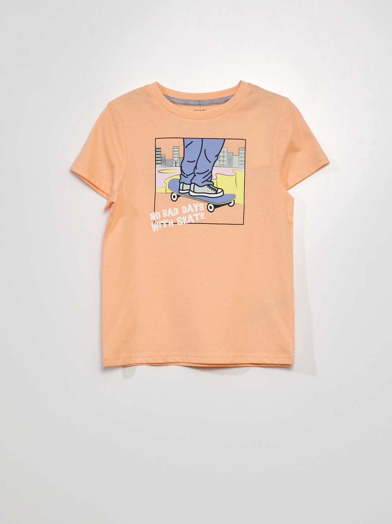 Camiseta estampada NARANJA - Kiabi