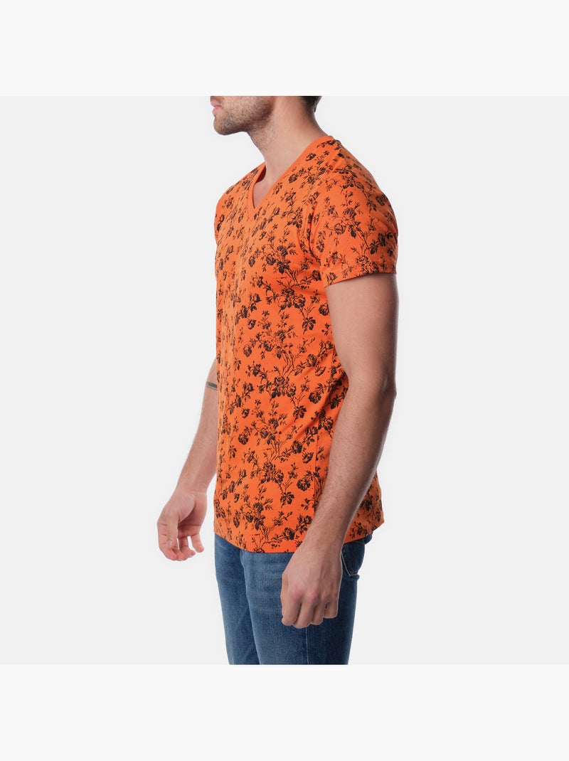 Camiseta estampada Naranja - Kiabi