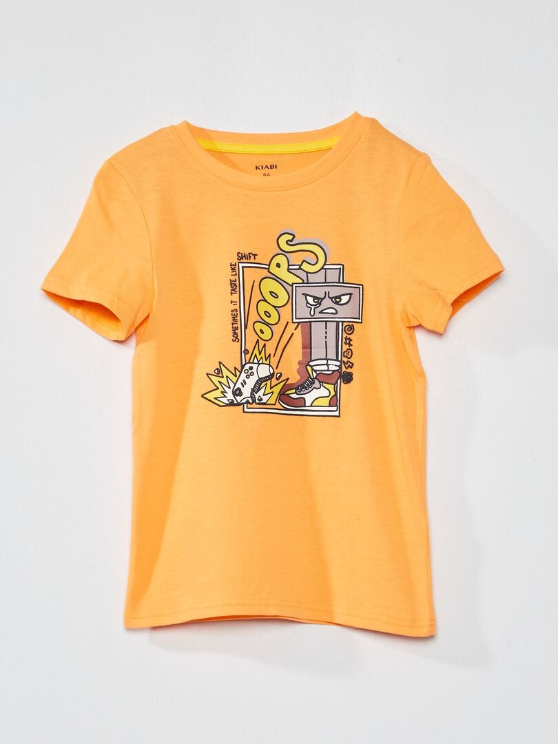 Camiseta estampada NARANJA - Kiabi