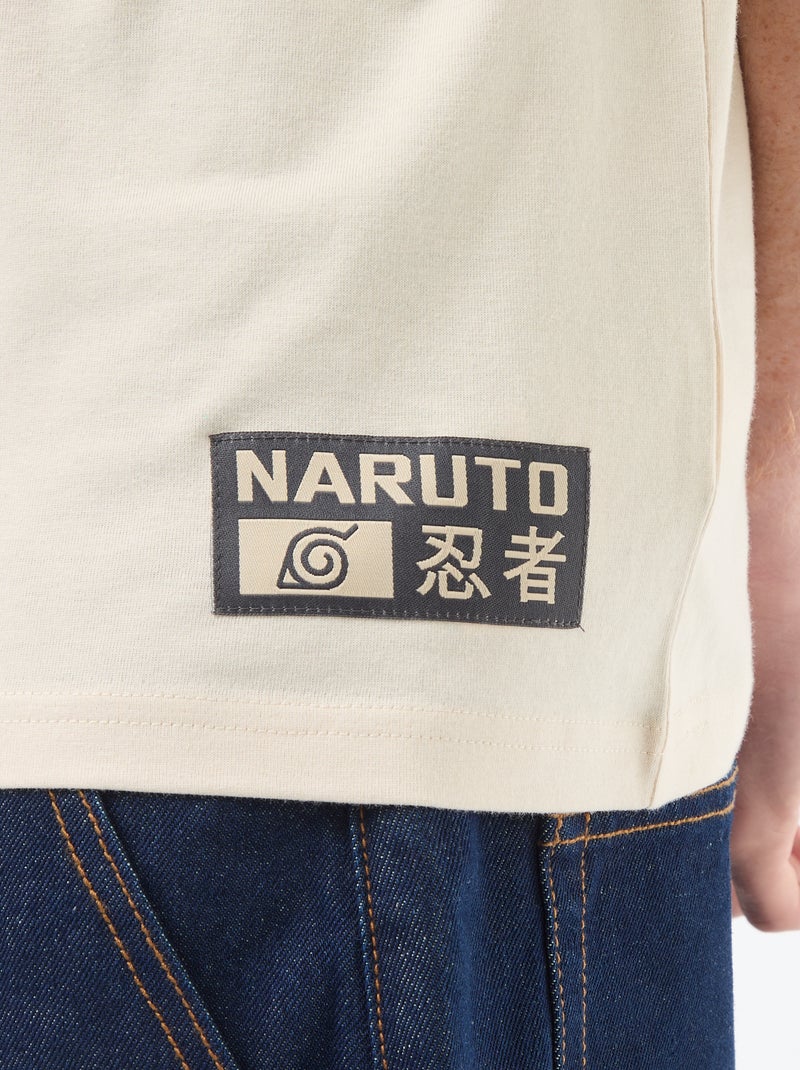 Camiseta estampada 'Naruto' de algodón liso Beige - Kiabi