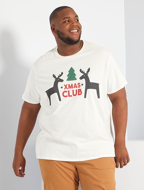 Camiseta estampada 'Navidad'                                                                             BLANCO 
